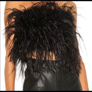 Lamarque ostrich feather top